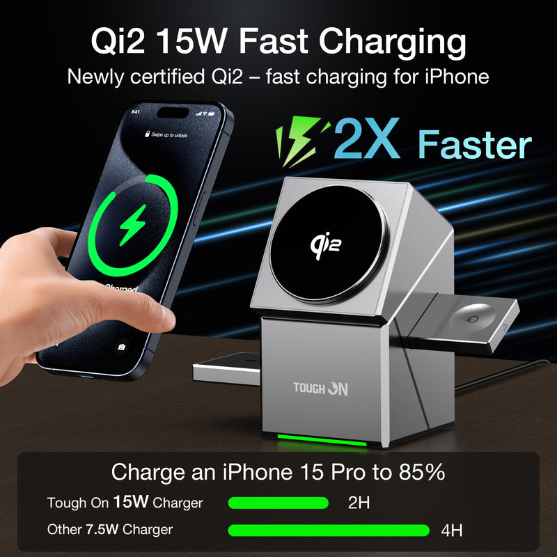 3-in-1 Rotatable Magnetic Wireless Charger