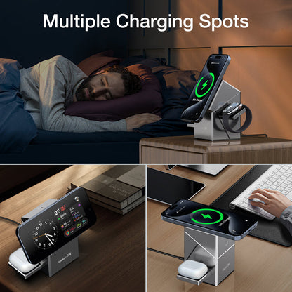 3-in-1 Rotatable Magnetic Wireless Charger