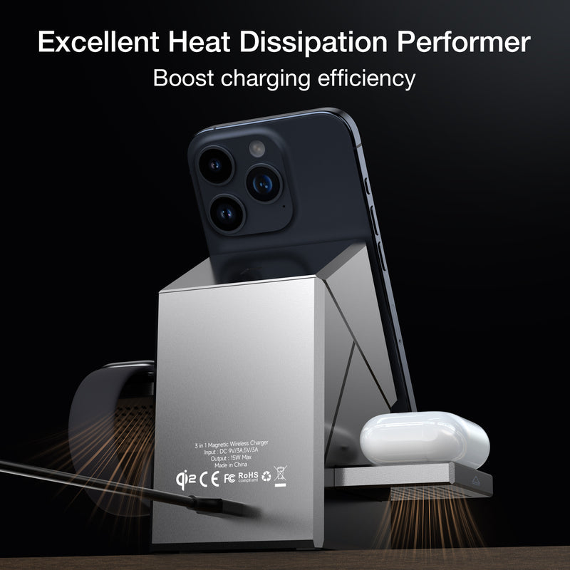 3-in-1 Rotatable Magnetic Wireless Charger