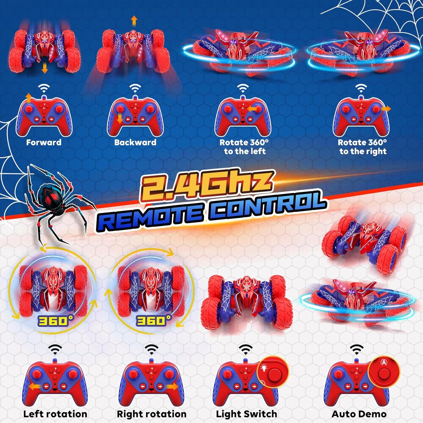 Remote Control Spider Stunt Car