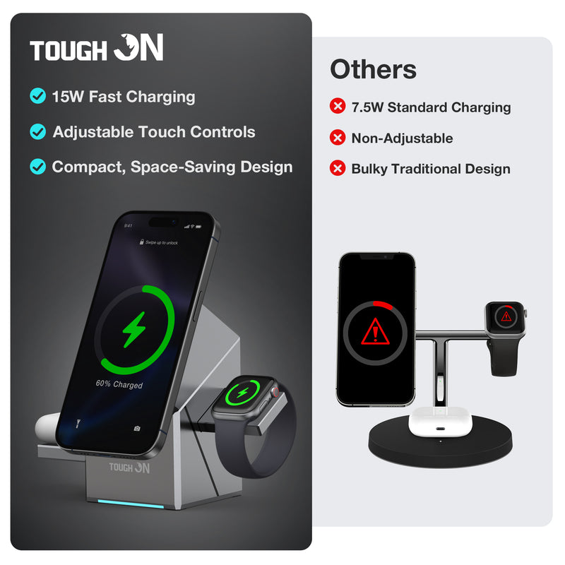 3-in-1 Rotatable Magnetic Wireless Charger